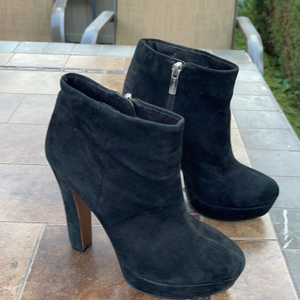 BCBGeneration Black Suede Platform Ankle Boots